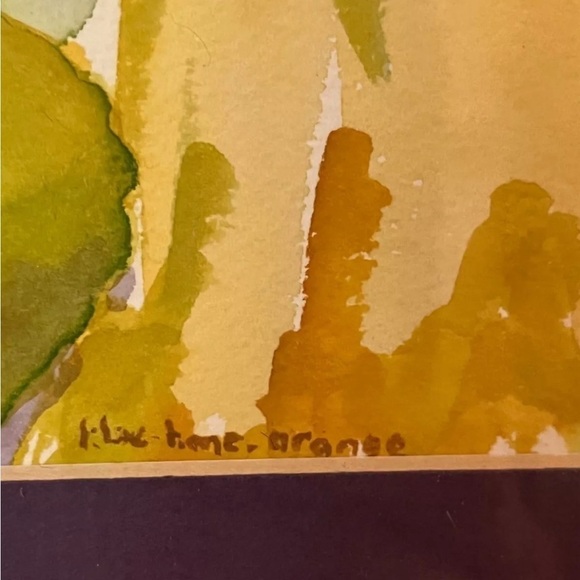 Signed Original Impressionist Style Floral Fruit Still Life Watercolor Painting - Picture 7 of 10